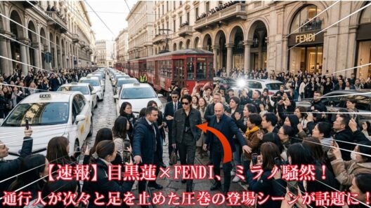 【速報】目黒蓮×FENDI、ミラノ騒然！通行人が次々と足を止めた圧巻の登場シーンが話題に！