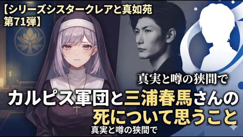 シリーズシスタークレアと真如苑 第71弾 カルピス軍団と三浦春馬さんの死について思うこと
