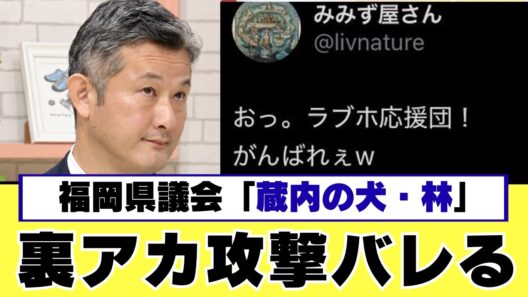 【本人認める】林泰輔県議「裏アカ攻撃は事実です」生放送で追及される