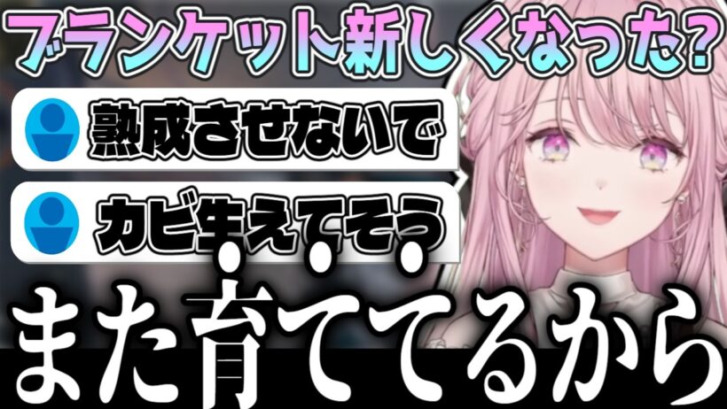 14歳から使っていたブランケットを手放した代わりに新しいブランケットを“育てている”お嬢【御子神琴音/にじさんじ/Y4T4切り抜き】#琴音をひとつまみ