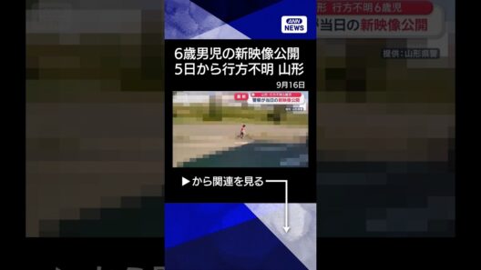 【ニュース】6歳男児の新映像公開　山形・酒田市で5日から行方不明 「スパイダーマン」つなぎ着用 #shorts