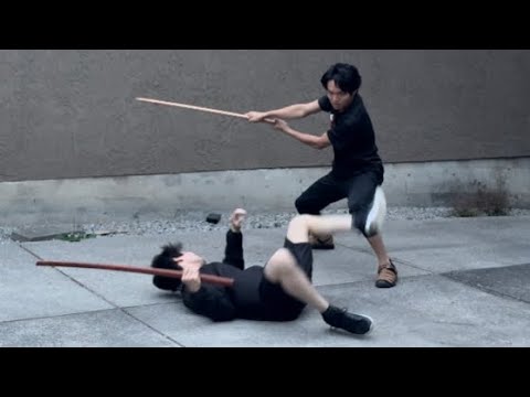 Stuntmen Fighting With Wooden Swords in the Backyard 🔥🥋
