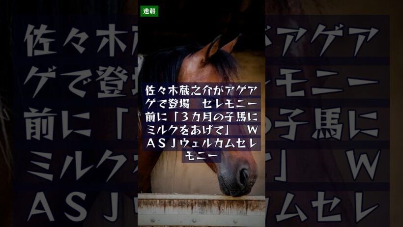 佐々木蔵之介がアゲアゲで登場　セレモニー前に「３カ月の子馬にミルクをあげて」　ＷＡＳＪウェルカムセレモニー｜競馬情報8.21 #Shorts
