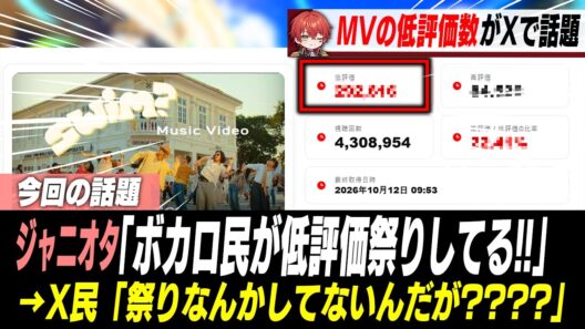 終わらないKAITO騒動、MVの低評価数がヤバいことになっている模様【KAITO】【高橋海人】【プロジェクトセカイ】