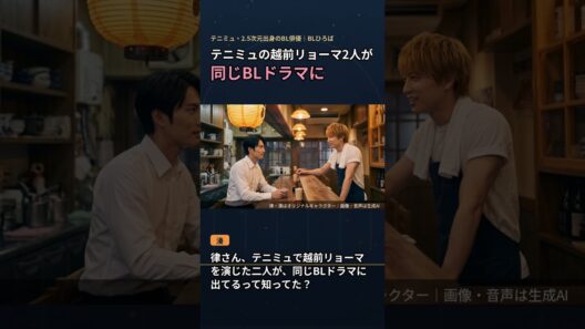 越前リョーマ役の2人が同じBLドラマに｜阿久津仁愛・小越勇輝 #BLドラマ #テニミュ #shorts