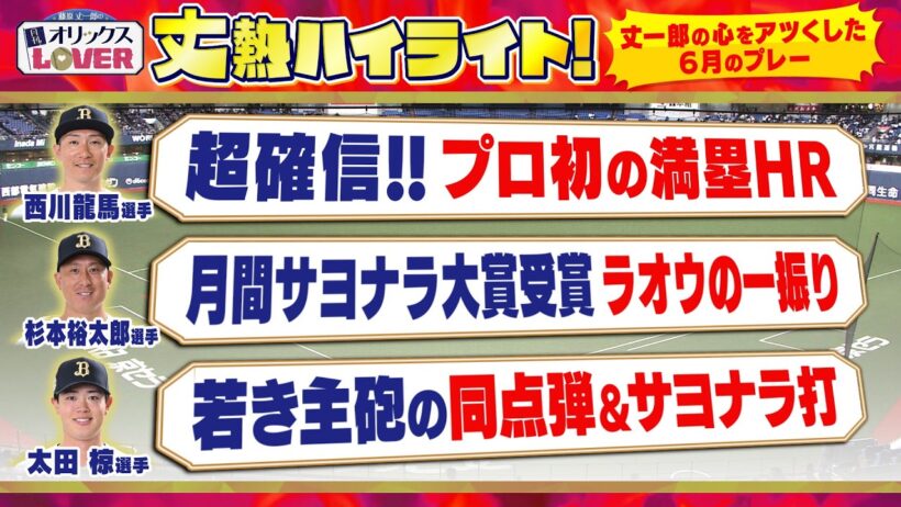 【藤原丈一郎の月刊！オリックスLOVER】「丈熱ハイライト」＃4（2026年7月6日放送）
