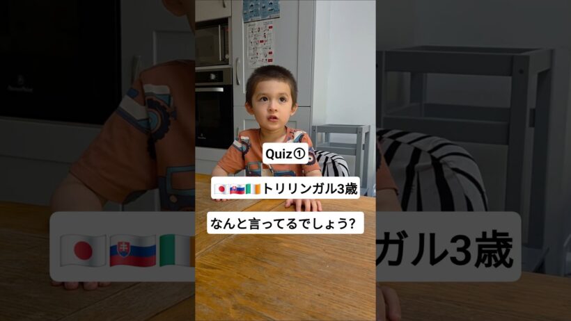 トリリンガル3歳、なんと言ってるでしょう？ #トリリンガル #バイリンガル #海外子育て #ルー大柴